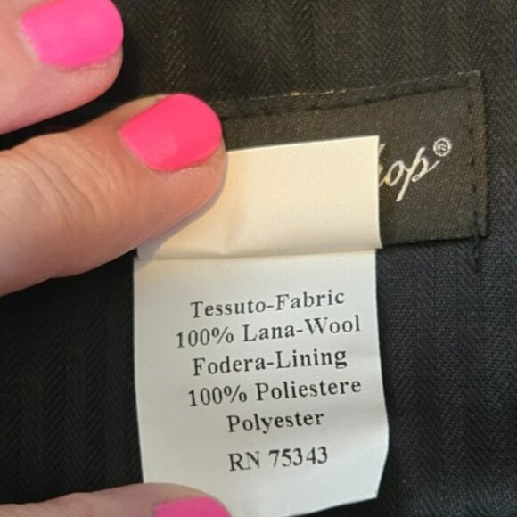 David Bishop NWT W34 X L30 Men's Black Pinstripe Dress Pants Made in Italy - Picture 13 of 14